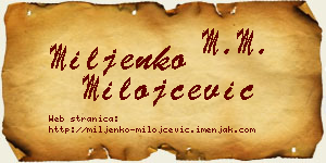 Miljenko Milojčević vizit kartica
